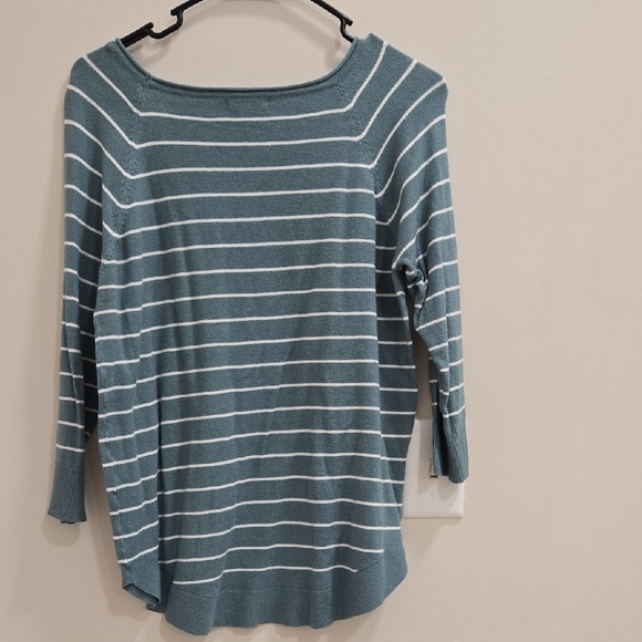 Pink Clover Teal and White Striped Top - Picture 6 of 11